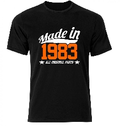 Koszulka czarna męska Made in 1983 na urodziny
